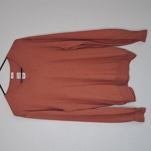 Article 365 Sweater Men's Medium Light Coral Cotton Cashmere V-Neck Sweater M